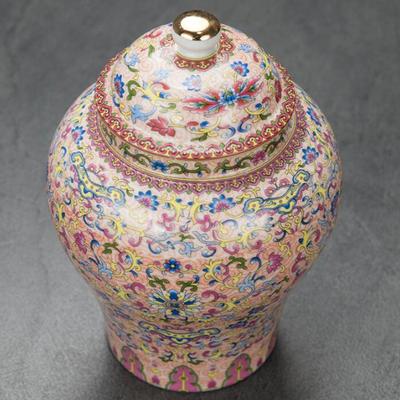 Фарфоровая банка для имбиря, керамическая банка для чая, китайская банка с орнаментом на крышке, органайзер для дисплея, храм