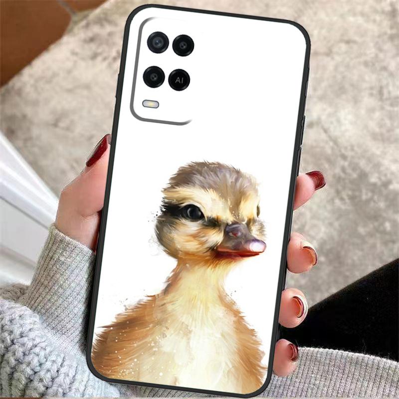 Милый Мультяшный Чехол-Утка Для Oppo A38 A74 A94 A54 A18 A58 A78 A98 A80 A60 A40 A96 A76 A16 A15 A17 A57 A77 A5 Pro