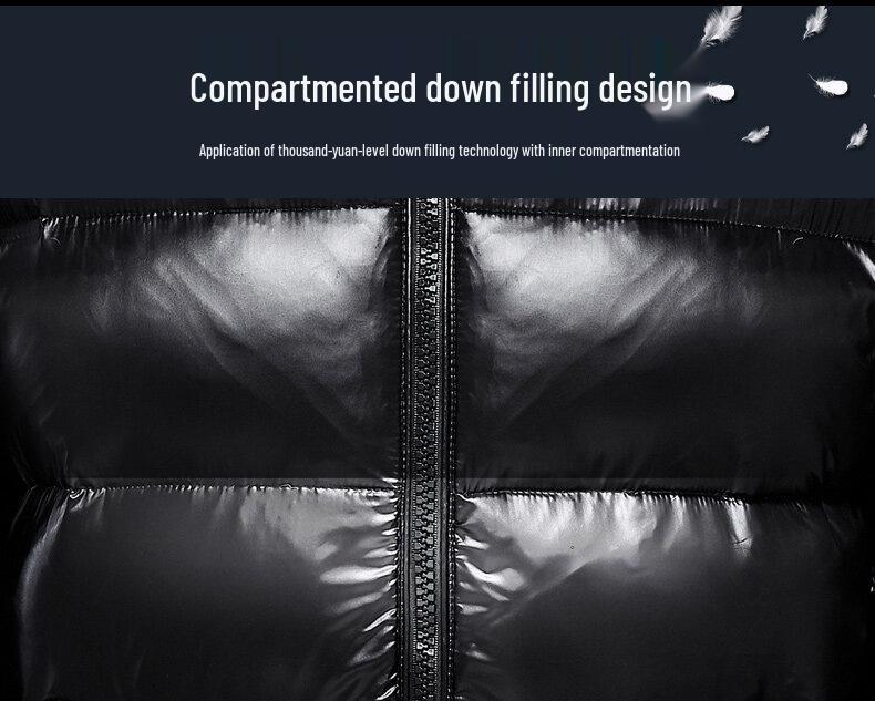 Мужская модная блестящая пуховая куртка - Новая модель, утолщенное короткое пальто