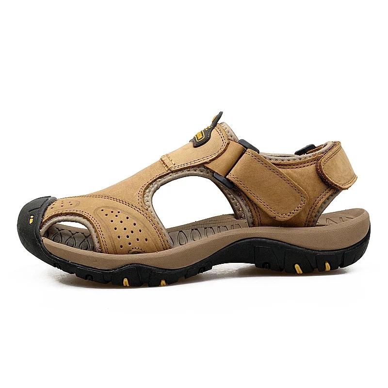 2025 New Man's Shoes Genuine Leather Men Sandals Summer Men's Shoes Outdoor Water Shoes Leather Sandals For Men