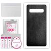 apgo Protective Skin Sticker for the Back Compatible with Samsung Galaxy S10 5G, Wrap Film, Foil, Vinyl - Pattern Black Leather