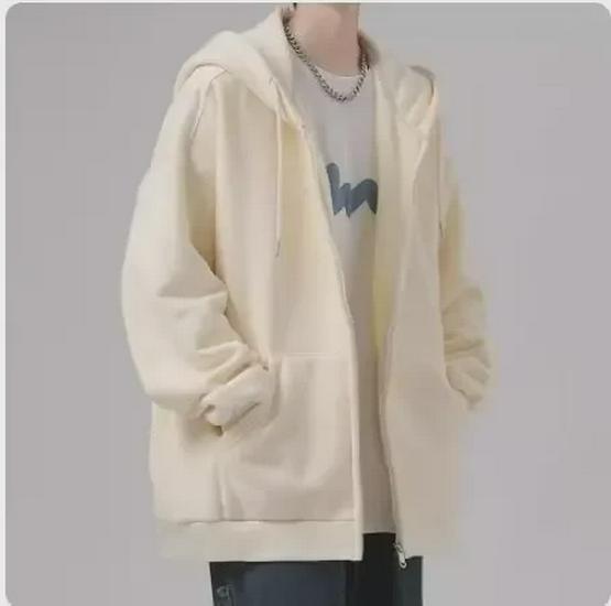 Мужская свободная толстовка с капюшоном - спортивная куртка-кардиган на молнии на весну/осень