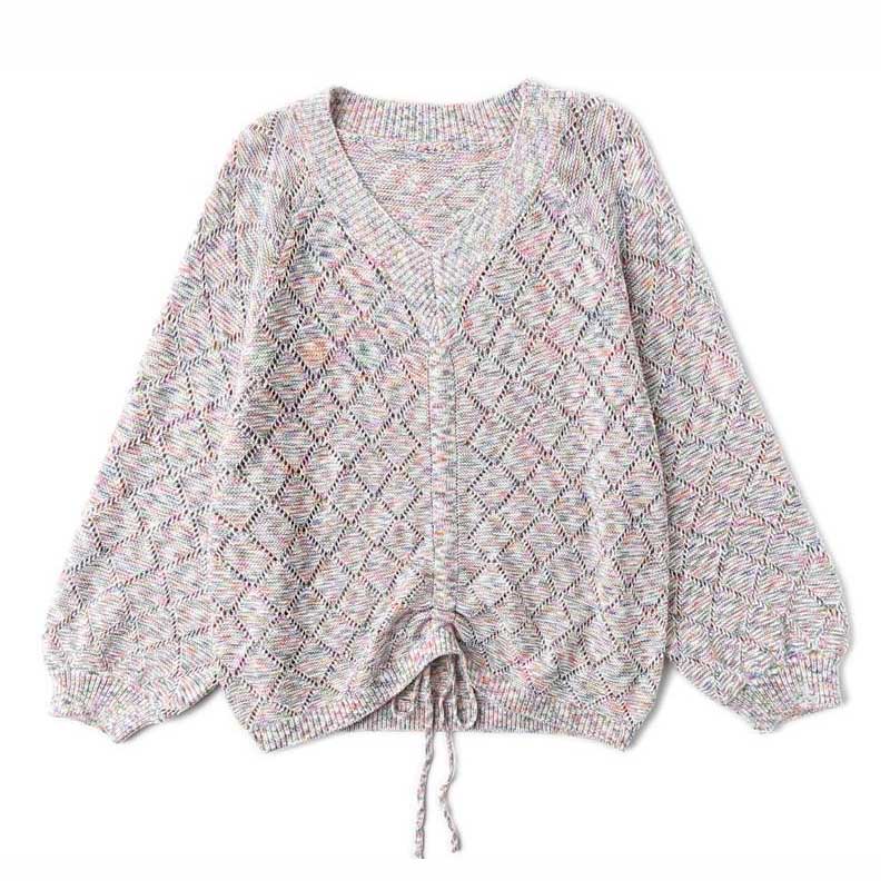 Женская нижняя рубашка с v-образным вырезом, кружевной вязаный топ, пуловер на весну и осень, верхняя одежда, универсальный свитер