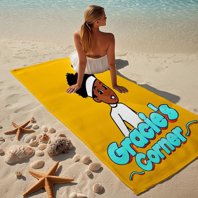 proof beach towel with a Gracie's Corner pattern - soft,absorbent,quick-drying,machine washable - perfect for swimming,camping,bathing