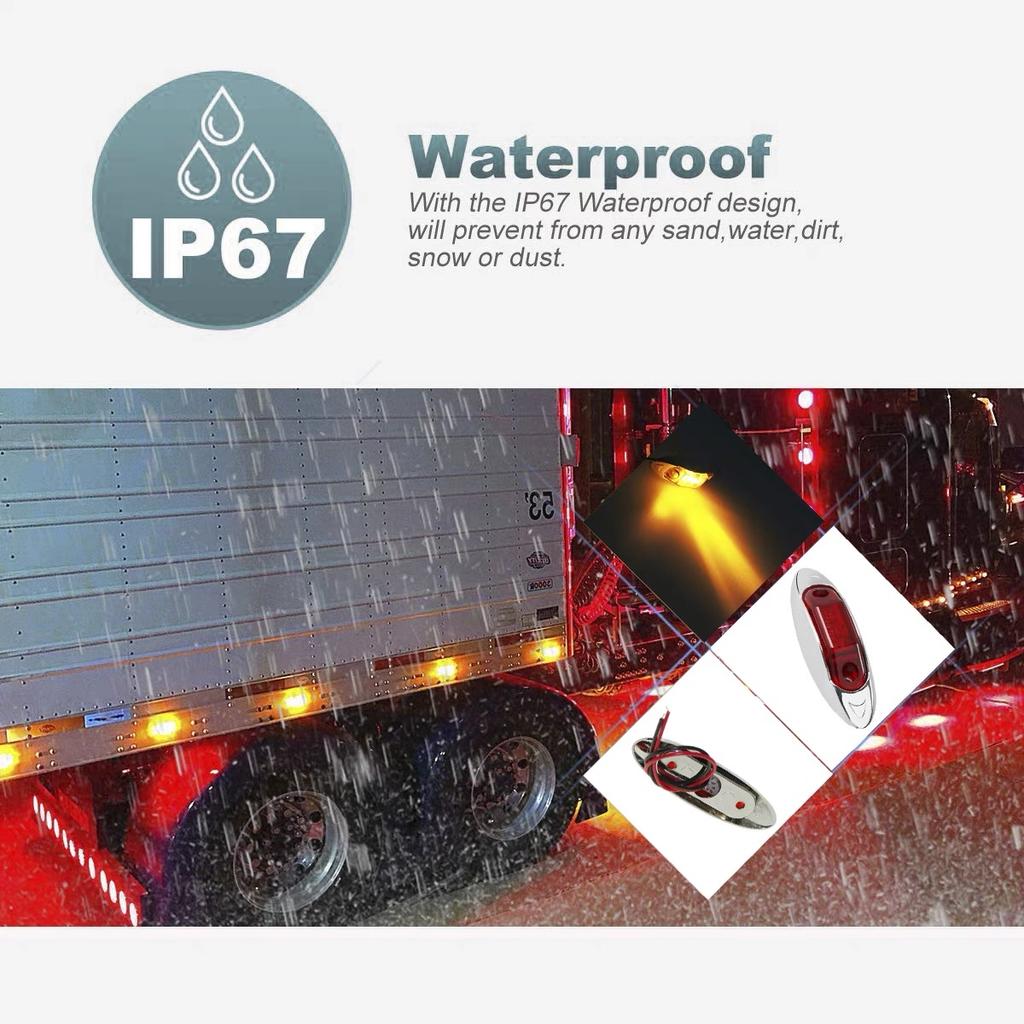 2 шт. боковые габаритные огни красные для прицепа грузовика каравана автофургона светодиодные лампы боковые габаритные огни 12/24 В предупреждающий свет