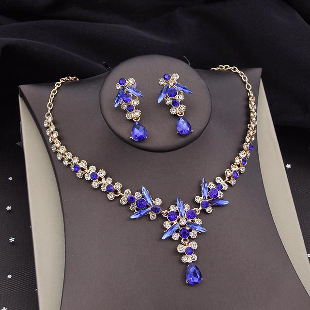 Великолепные хрустальные свадебные комплекты ювелирных изделий для женщин, тиара, корона, ожерелье, серьги, свадебные комплекты, выпускной, комплекты ювелирных изделий в Дубае, конкурс