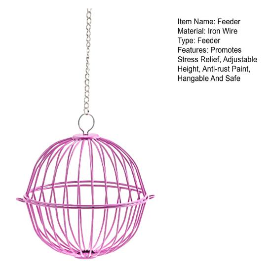 Подвесная кормушка для кур, хомяков, кроликов, мяч для лакомства, овощная гирлянда, держатель для фруктов и птицы с регулируемой высотой, цепь из нержавеющей стали, простая сборка