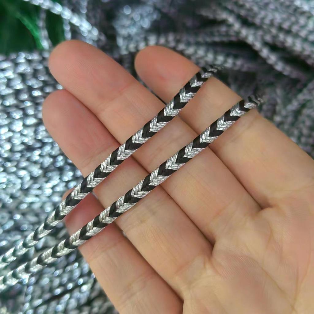 3 мм золотая и серебряная елочка по краю веревка для пояса змеиного живота для плетения одежды и сумок