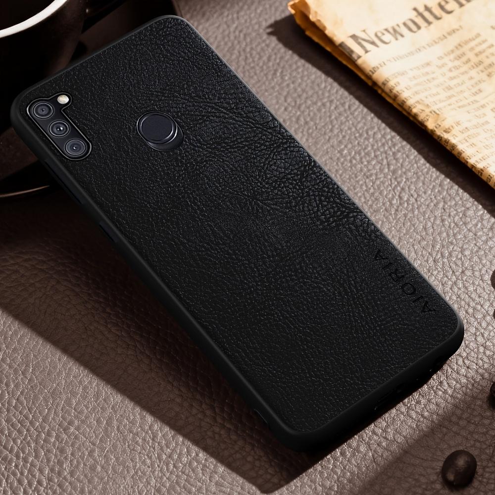 Phone Case: Luxury Case for Samsung Galaxy A71 A51 A11 5G Retro Fashion Natural Texture Solid Color Anti-fingerprints Synthetic Leather Precise