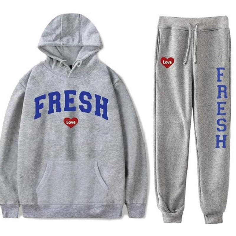 Осень/Зима 2023, новое корейское издание, красивый стильный дизайн, свободные повседневные спортивные штаны в форме сердца, комплект из двух предметов с надписью Love