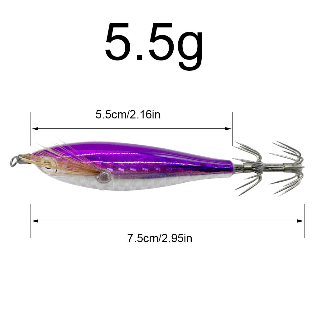 1-10PCS Squid Jig Fishing Lure Shrimp Prawn Luminous Glow in Dark Artificial Spinner Lure Fishing Tackle for Cuttlefish Octopus