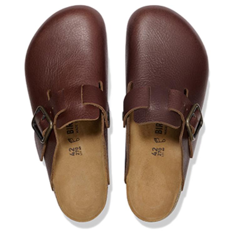 Birkenstock Мужские закрытые тапочки Boston, темно-коричневые, обычные, свободный крой 1030703
