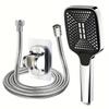 Square Hand-held Shower with Wall Frame and 1.5m Tube Pressurized Shower Head Shower Head Bathroom Accessories.