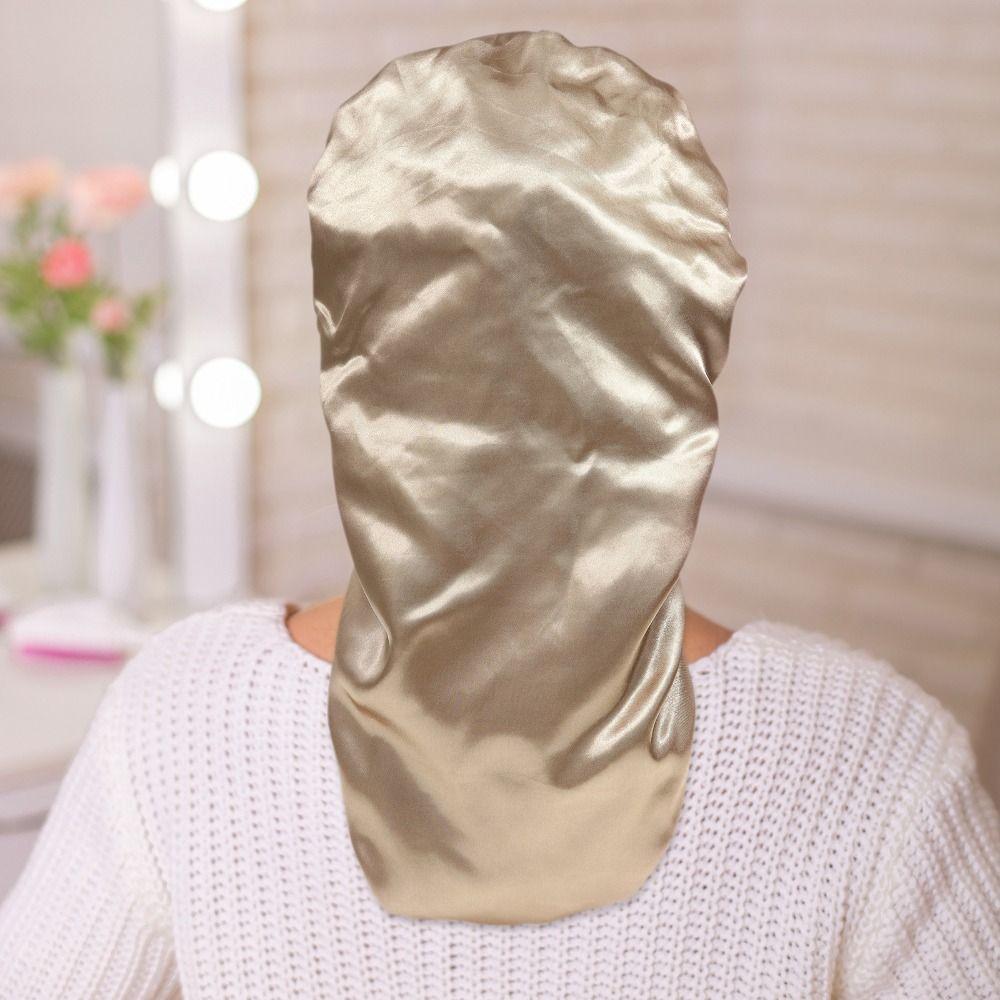 Women Adjusting Button Flat Adjustable Night Hat Satin Hair Cap Haircare Ceremony Long Headwear