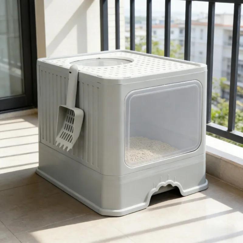 Totally Closed Anti-Splash Cat Litter Box Extra Large Drawer Type Detachable Odor Removal Household Cat Toilet Sandbox Daily Use