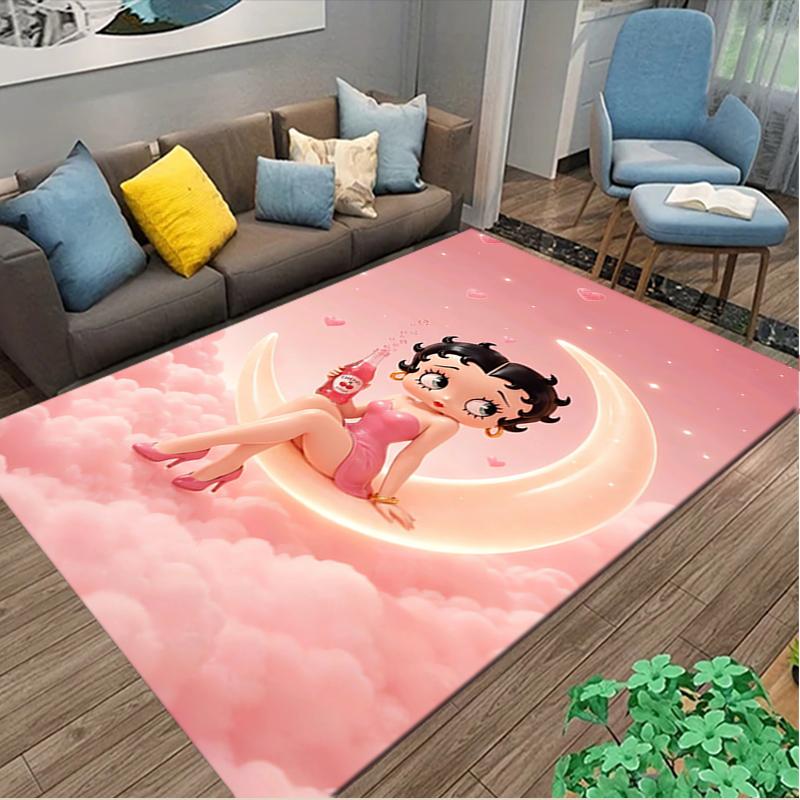 1pc Betty Boop Rug, Digital Printed Home Chair Sofa Mat, Durable Office Area Carpet, Beautiful Festival Decorations