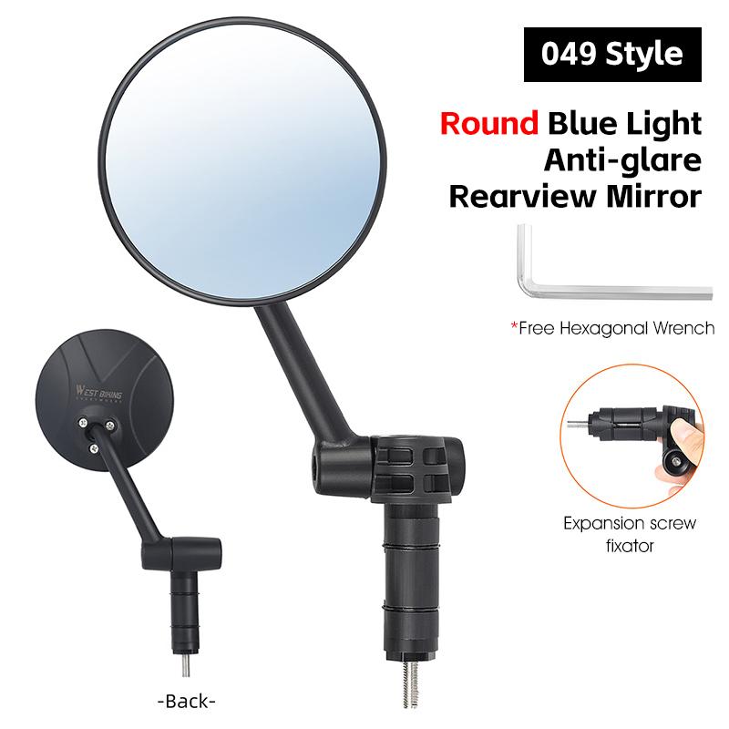 WEST BIKING HD Bicycle Rearview Mirror 360° Rotatable Back Sight Reflector Safety Clear Scooter MTB Road Bike Handlebar Mirrors
