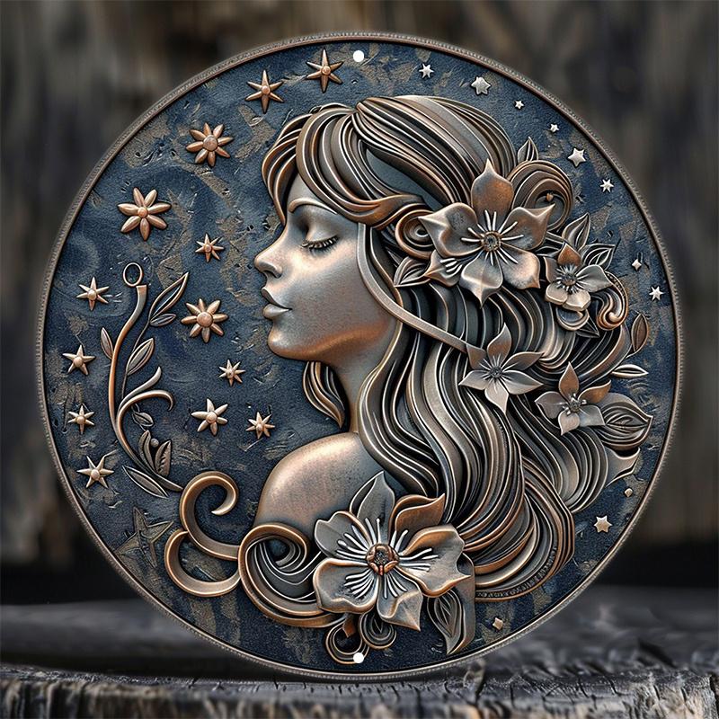 Знак зодиака Дева, деревянный настенный декор, круглый деревянный знак, устойчивый к погодным условиям, предварительно просверленные отверстия для легкого подвешивания
