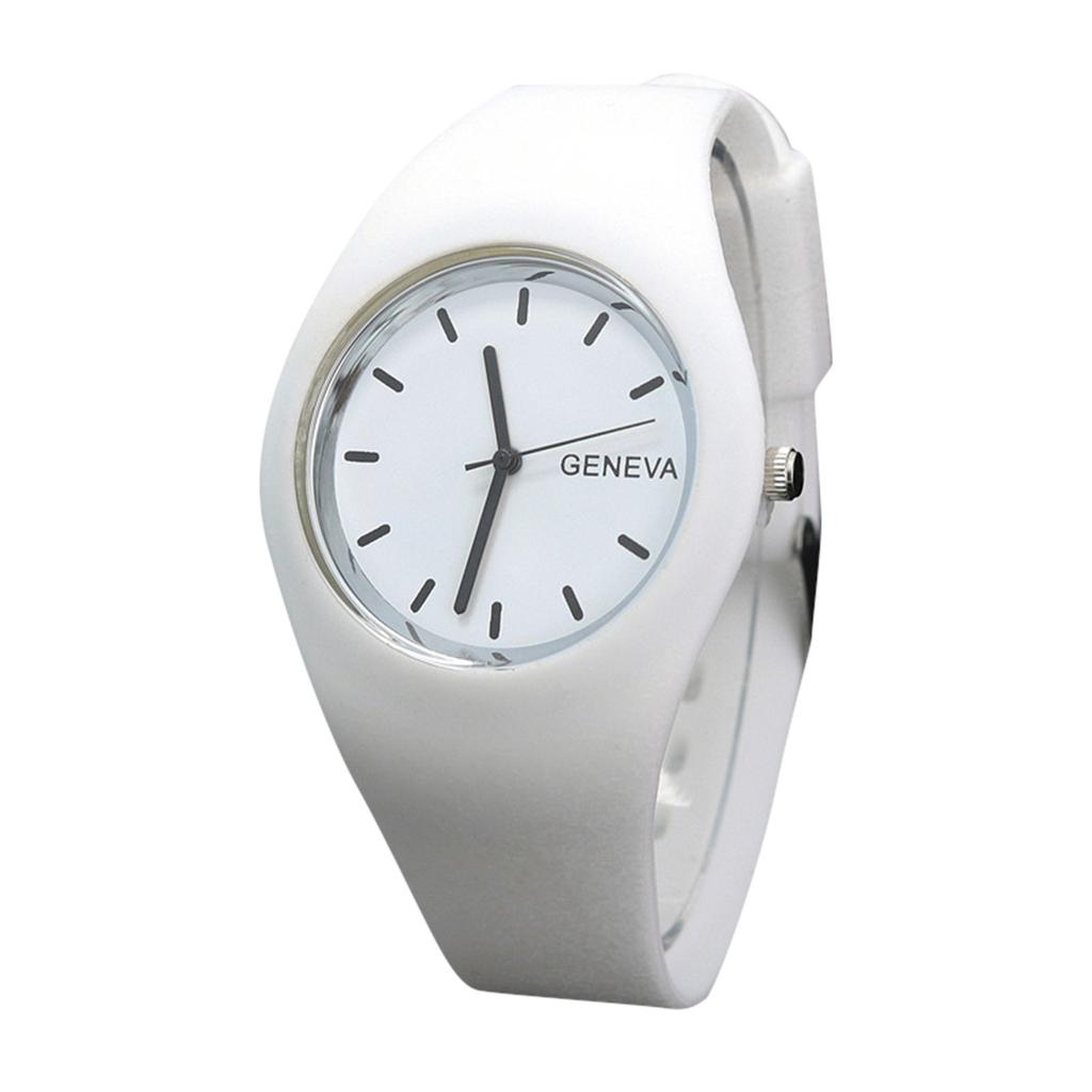 Женские наручные часы с однотонным узором, часы с силиконовым ремешком, модные женские часы, повседневные