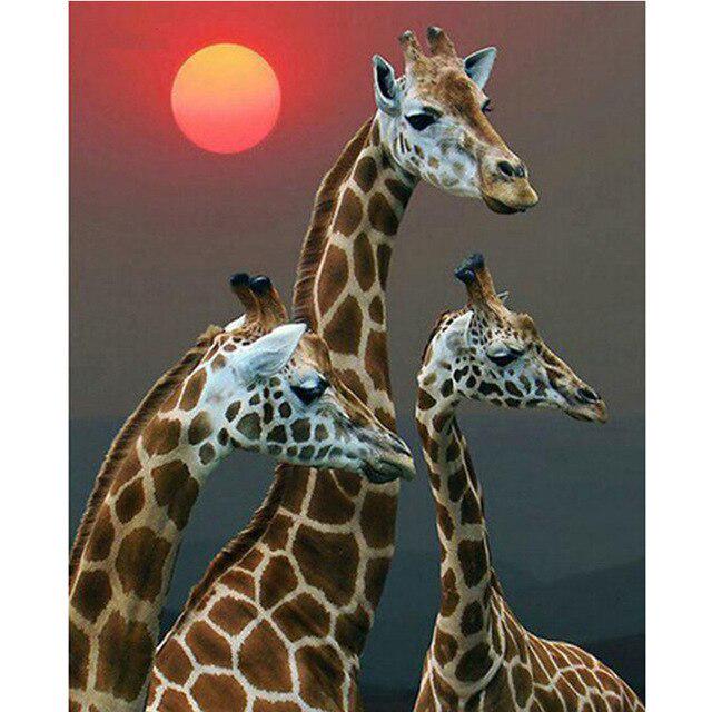 DIY Giraffe 5D Diamond Painting Cross Stitch Full Round Drill Daimond Embroidery Rhinestone