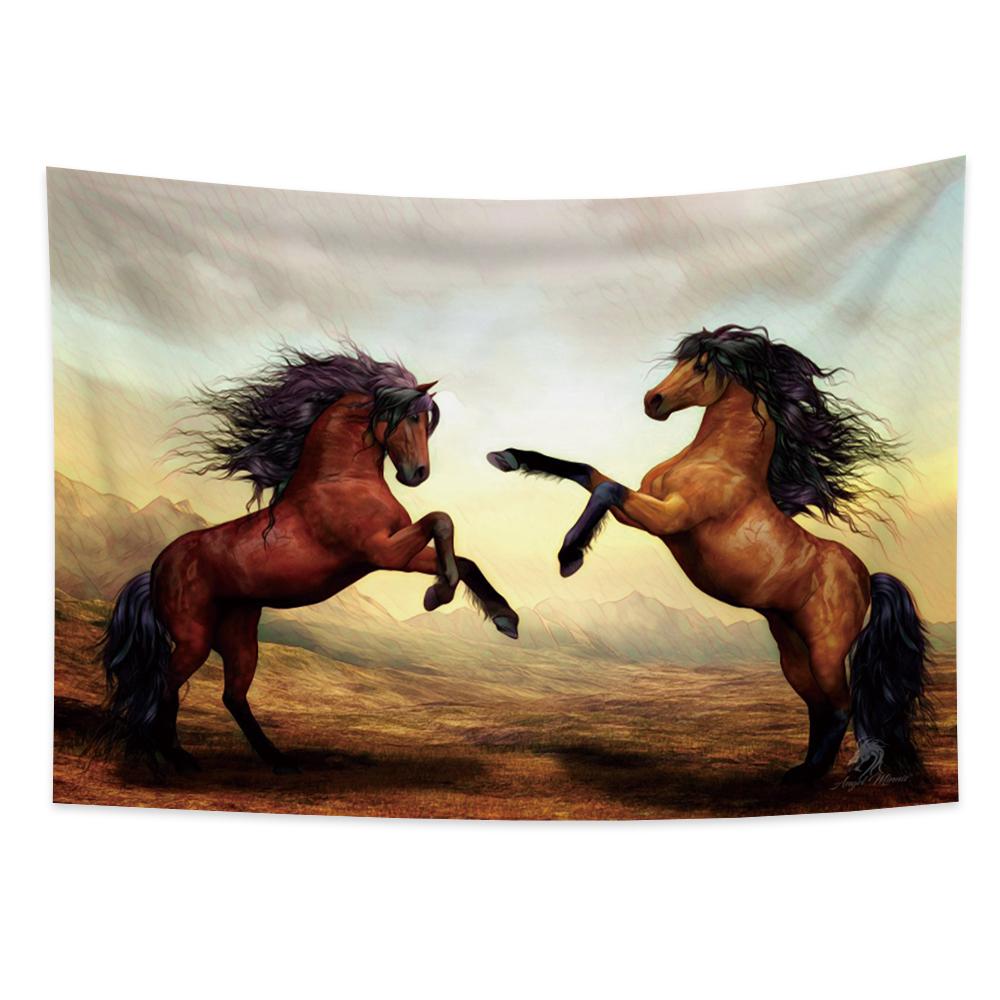 Серия «Скачущая лошадь» Гобелен Настенный хиппи Богемное украшение Гобелен Фон Ткань Гостиная Комната Домашний декор