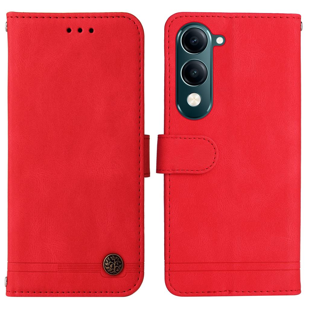 Для vivo Y29s 5G/Y04 4G Кожаные чехлы-кошельки Чехол для телефона с тактильным покрытием Подставка с ремешком