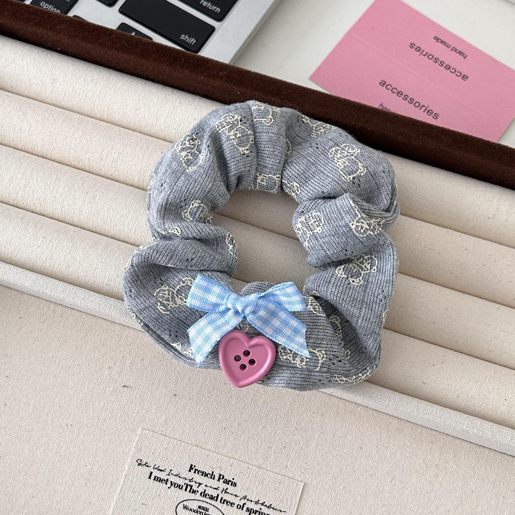 Домашний медведь: Милая вязаная резинка для волос с бантом для девочек, ручная работа