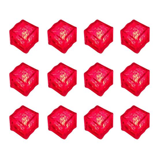 12 Pcs Glowing Ice Cubes Water Activated Color Changing LED Lights Submersible Bar