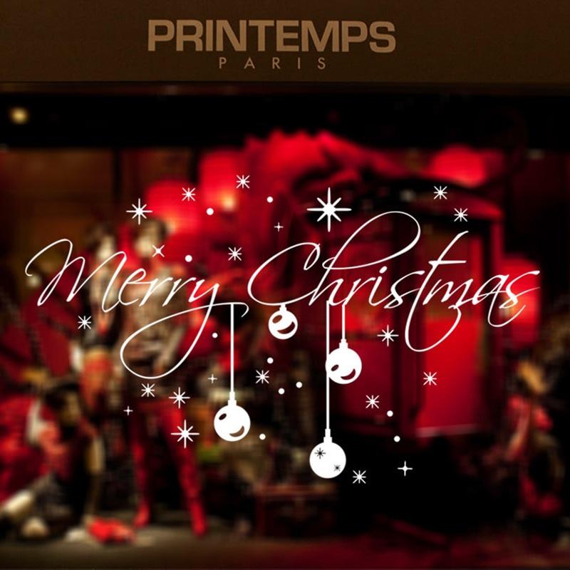 С Рождеством Христовым колокольчик Наклейки на стену Украшение дома Наклейки на стены для наклейки на стеклянное окно Рождественский домашний декор Магазин Витрина Арт-дизайн