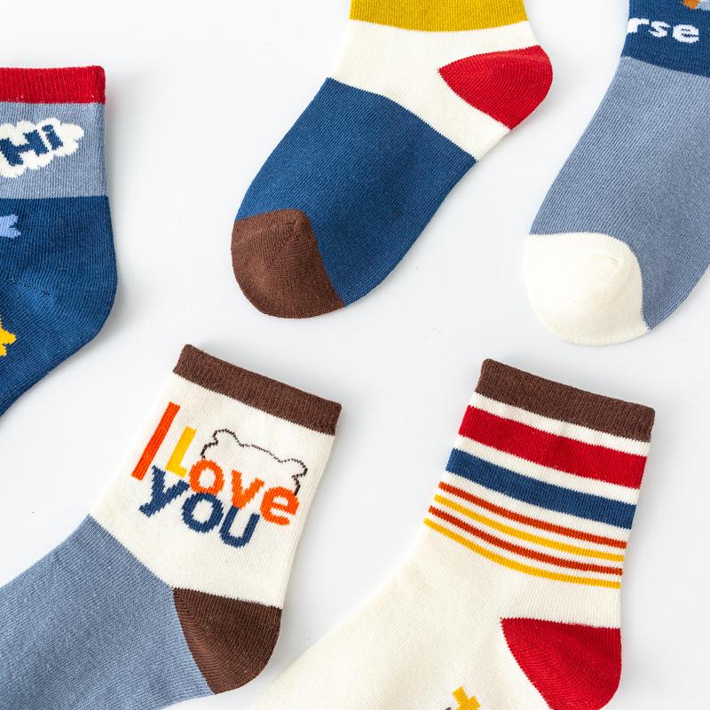 Детские носки с рисунком медведя из мультфильма для детей 0-13 лет, впитывающие пот и ветер, износостойкие, средние носки-трубы