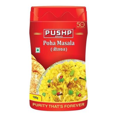 Pushp Brand Jeerawan Poha Masala — настоящая индийская смесь специй, банка 100 г, упаковка из 5 шт.