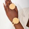 Модный и креативный комплект браслетов с большим диском и открытым кольцом