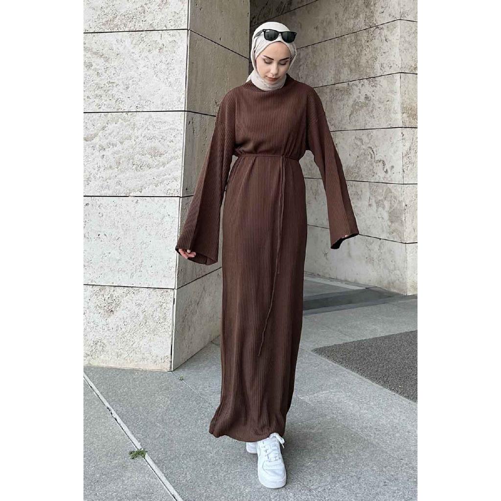 10numberamoda Женское длинное вязаное платье с рукавами «летучая мышь» бордово-красное