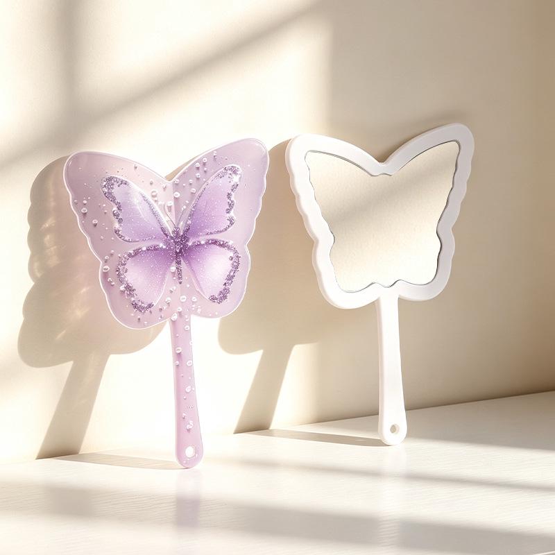 Butterfly Handheld Portable HD Makeup Mirror for Girls