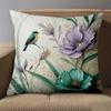 1 Pieces Bird Flower Pillow with 2D Flat Printing Design Polyester pillowcase, sofa decorative cushion cov Headboard Pillow