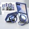 For Magsafe Magnetic Ring Holder Case for Samsung Z Flip7 Flip 6 5 Acrylic Shockproof Kickstand Back Cover for Galaxy Z Flip 7