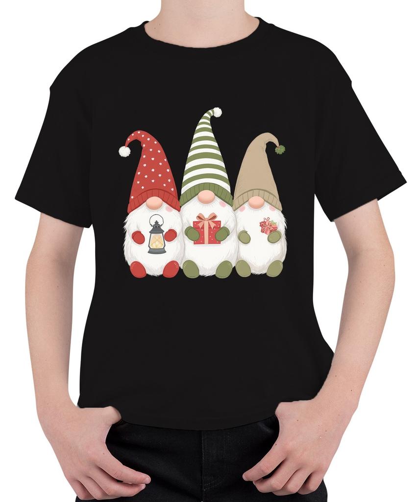 Christmas Elf Christmas Gnome Three Elf Gift Lantern Unisex Kids T-