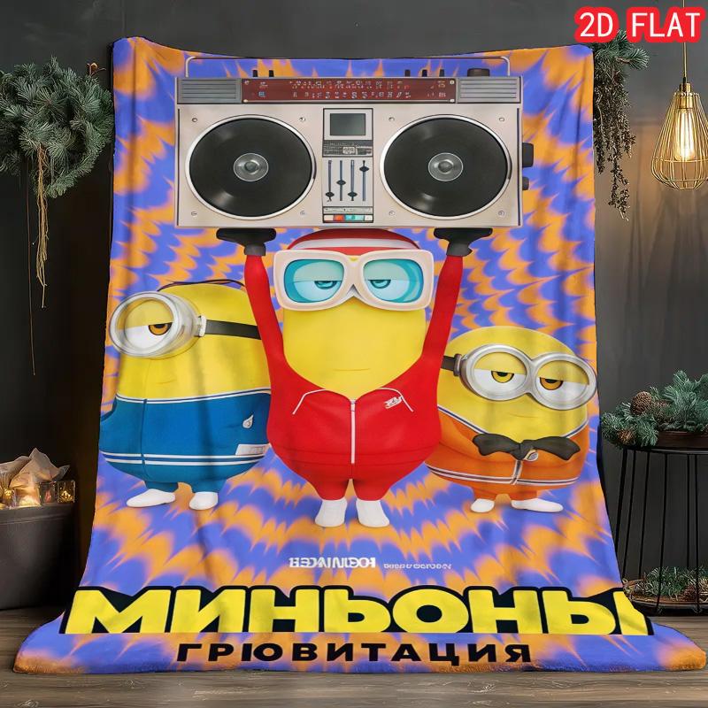 Cartoon Flannel Blanket Soft Warm Lightweight Throw Blanket for Kids Room Bedroom Sofa Couch Cute Home Decor Gift for Children