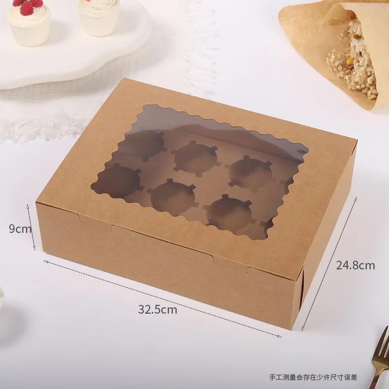 Cupcake Boxes with Inserts Cake Boxes with Clear Window Cake Holder Cupcake Carrier 2/4/6 Holes Muffin Boxes for Holidays