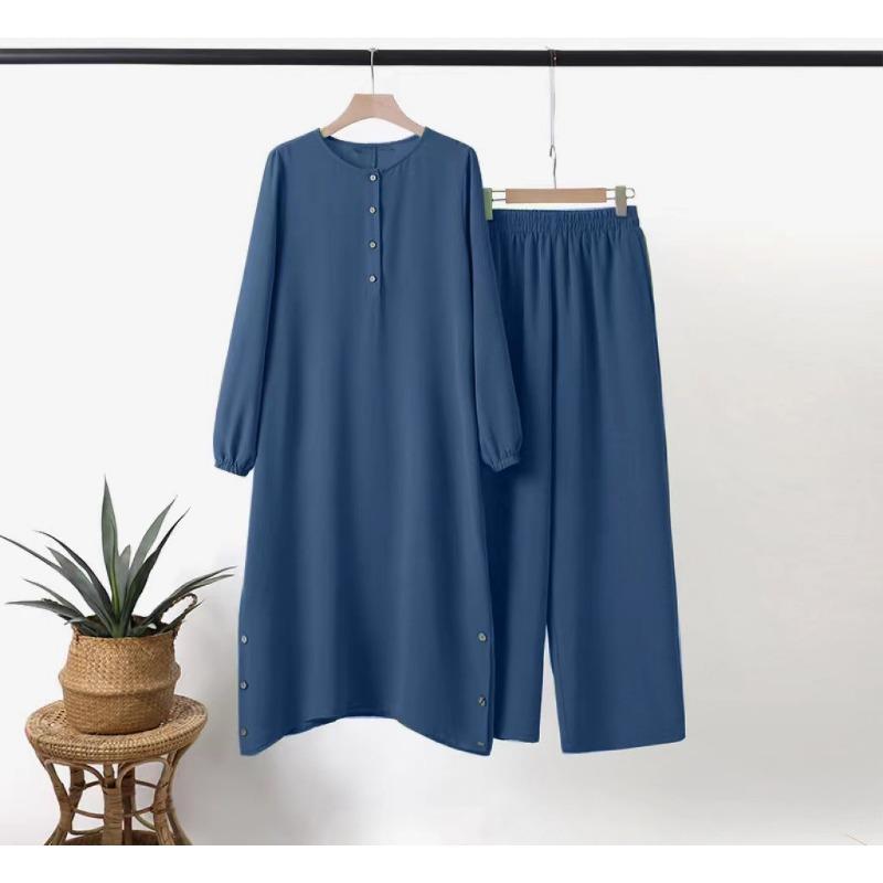 Женский костюм больших размеров с рукавами-фонариками, повседневный, модный