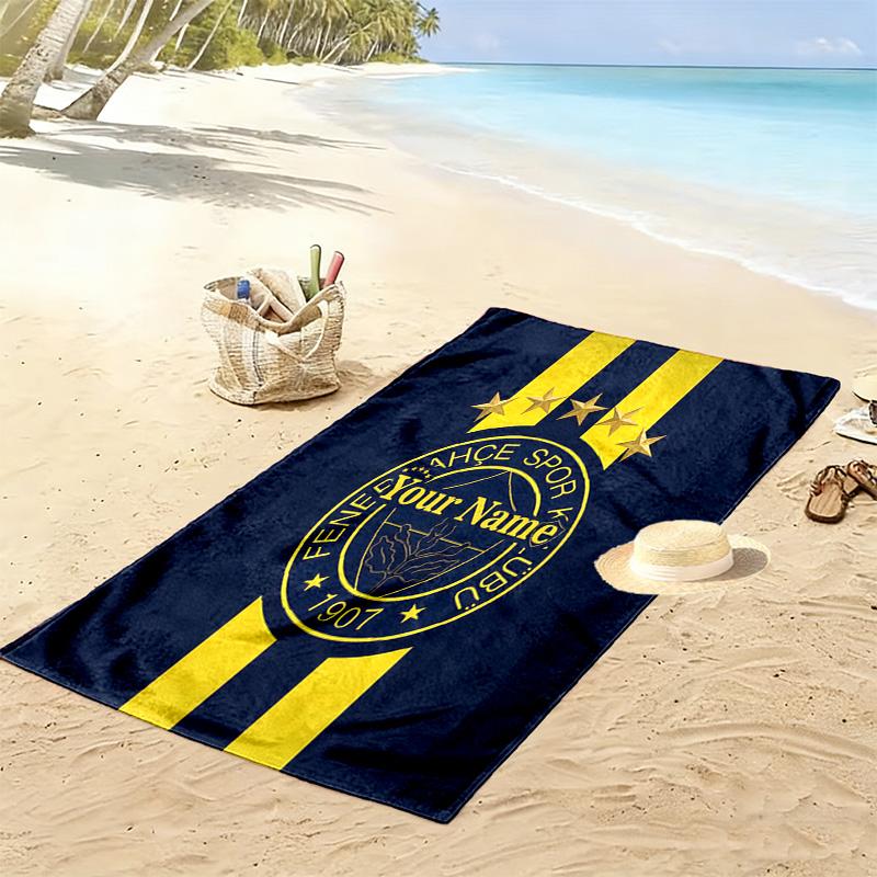 Fenerbahe Sports Club Custom Name Print Beach Towel Large Soft Quick Dry Towel For Beach Camping Swimming