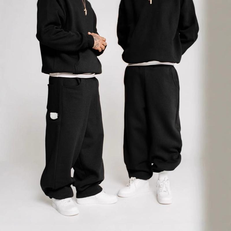 Европейские и американские повседневные простые модные свободные брюки с эластичной талией и множеством карманов