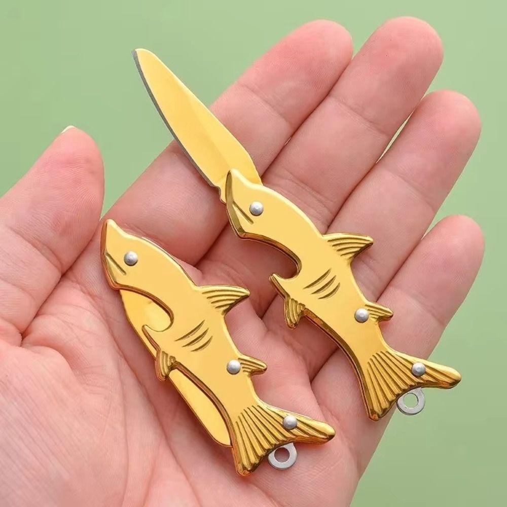 Stainless Steel Fruit Cutter Safe Pocket Cutter Durable Portable Folding Cutter Keychain  Travel