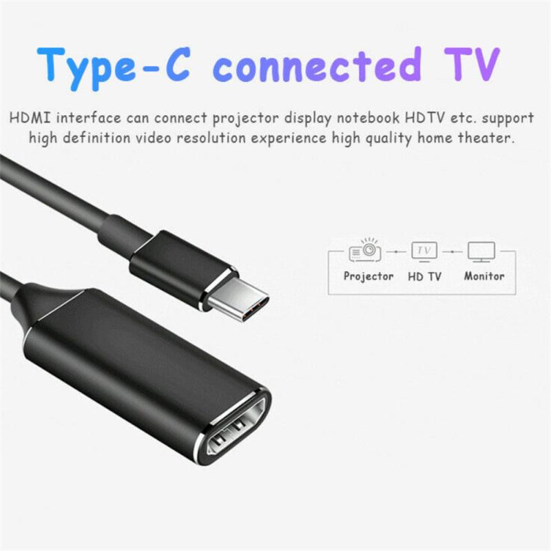 Usb 3.1 Type C в HDMI-совместимый преобразователь 4k Type C HDMI-совместимый адаптерный кабель, совместимый для