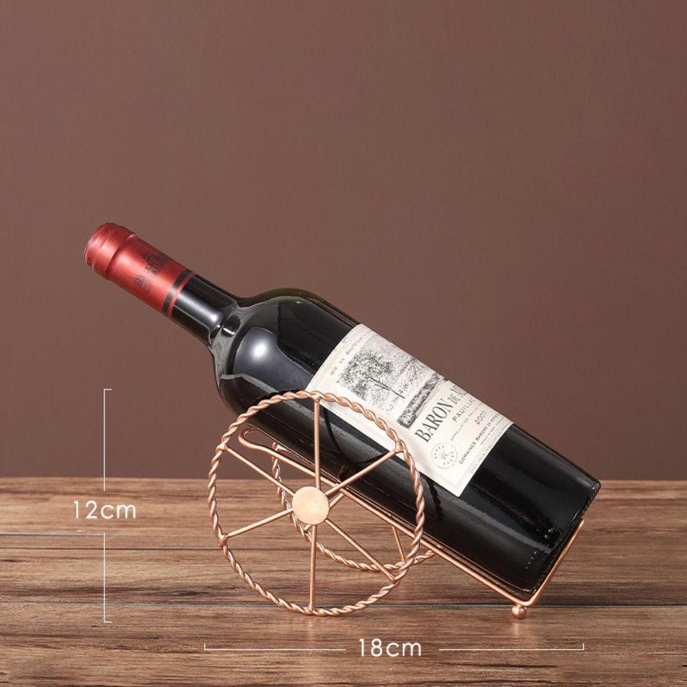 Wheels Design Red Wine Rack Home Bar Decor Wine Holder Durable Wine Display Holder Kitchen