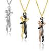 1 шт. Модное ожерелье с подвеской в виде символа любви, обнимающаяся пара, для повседневной носки, подарки, бижутерия из сплава на День святого Валентина, новое изысканное