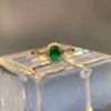 New In Inlaid Shiny Green Crystal Rings For Women Opening Adjustable Fashion Original Ring Exquisite Design Wedding Jewelry