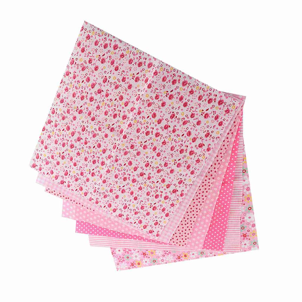 3 Types 7pcs 50*50cm Cotton Fabric DIY Assorted Squares PreCut Bedding Suite Quarters Bundle
