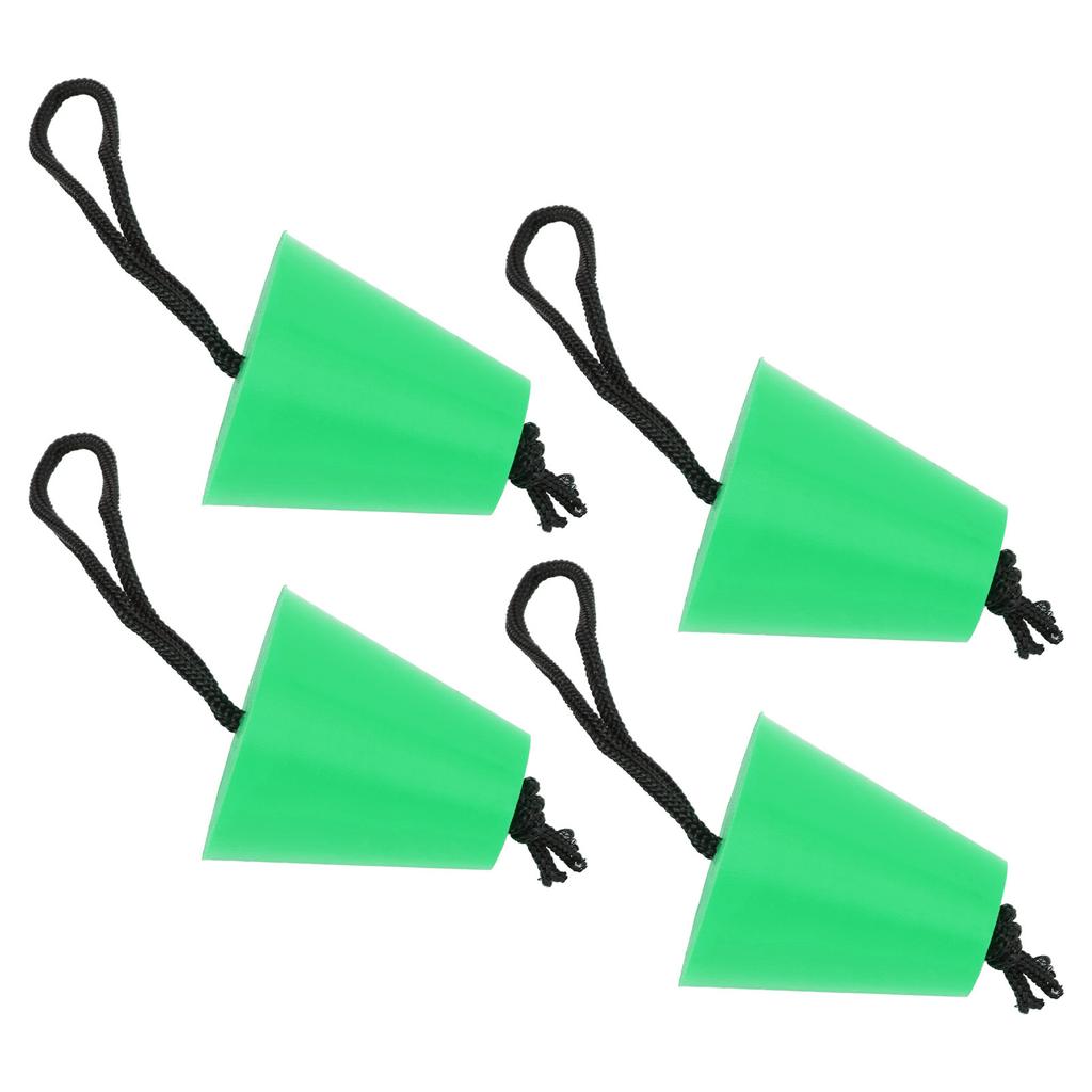 4pcs Scupper Plug Kit with Lanyard Flexible Silicone Drain Holes Stopper Bung Universal for Kayaks CanoesGreen
