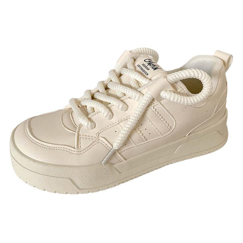 1211 mango head big head толстая подошва белые туфли женские осенние кожаные туфли 2024 новые нишевые туфли для доски корейская версия хлебные туфли